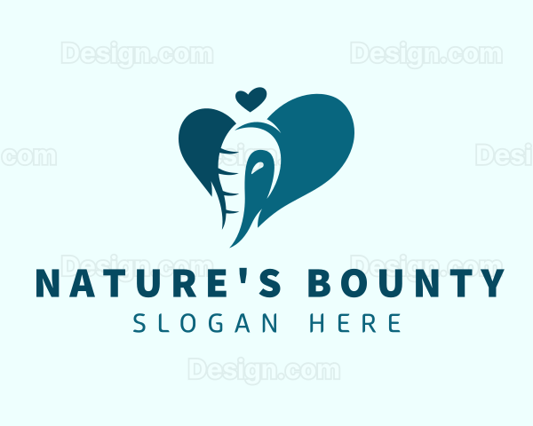 Elephant Animal Heart Logo