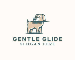 Dog Comb Grooming logo design