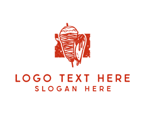 Shawarma Kebab Food logo