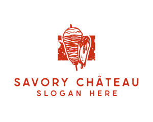 Shawarma Kebab Food logo design