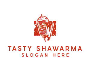 Shawarma Kebab Food logo design