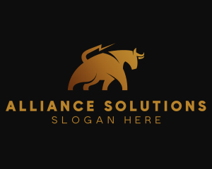 Gold Bull Animal logo