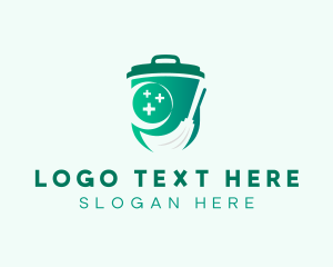 Broom Trash Bin Cleaning logo