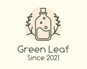Herbal Leaf Kombucha Bottle logo design