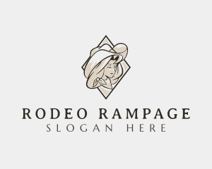 Cowgirl Hat Rodeo logo design