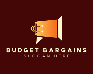 Shopping Bag Megaphone Sale logo design