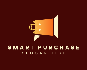 Shopping Bag Megaphone Sale logo design