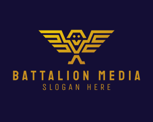 Modern Geometric Eagle Owl logo design