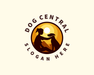 Woman Dog Friendship logo design