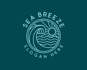 Sea Surfer Waves logo design