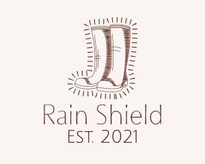 Retro Rain Boots logo design