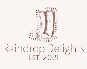 Retro Rain Boots logo design