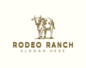 Livestock Ranch Cow logo design