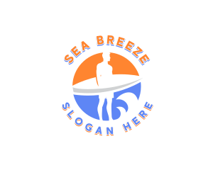 Surfer Wave Beach logo design