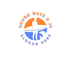 Surfer Wave Beach logo design