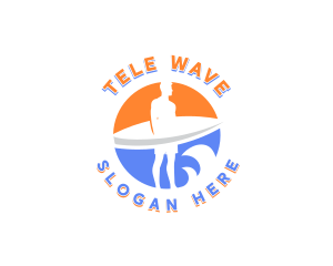 Surfer Wave Beach logo design