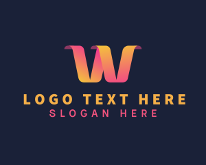 Gradient Creative Letter W logo