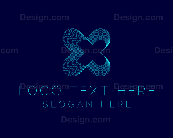 Blue Tech Letter X Logo