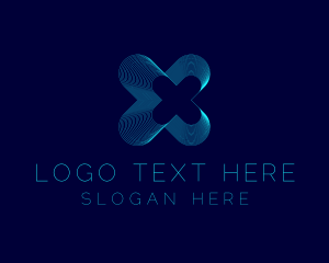 Blue Tech Letter X logo