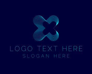 Blue Tech Letter X Logo