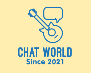 Blue Guitar Chat logo design