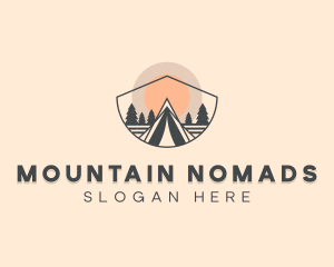 Campground Sunset  Tent logo design