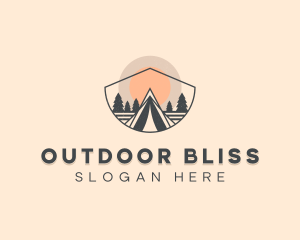 Campground Sunset  Tent logo design