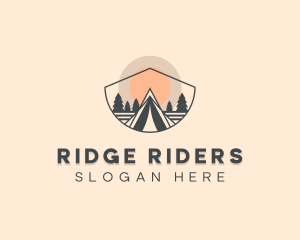 Campground Sunset  Tent logo design