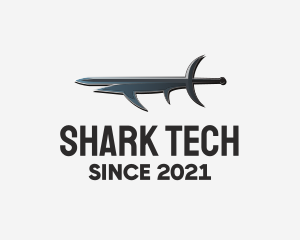 Gray Shark Sword logo design