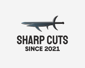 Gray Shark Sword logo design