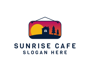 Sunrise Woods Lodging logo design