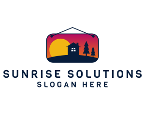 Sunrise Woods Lodging logo design
