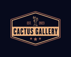 Cactus Desert Hexagon logo