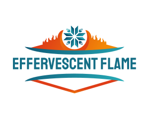 Fire Ice Snowflake Flame logo design