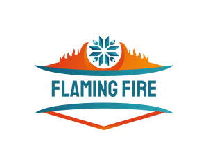 Fire Ice Snowflake Flame logo design