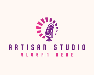 Microphone Podcast Studio logo design