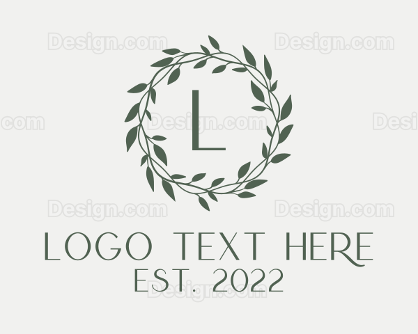 Organic Leaves Wreath Logo