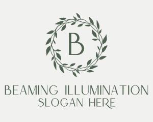 Organic Leaves Wreath Logo