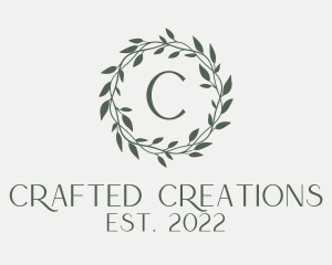 Organic Leaves Wreath logo design