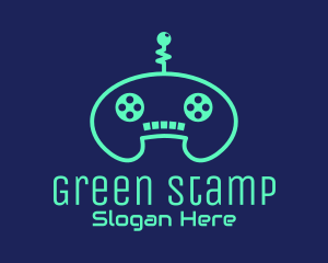 Green Alien Gamepad  logo design