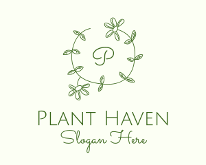 Daisy Flower Plant Wreath logo design