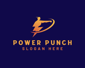 Human Boxing Punch Lightning logo