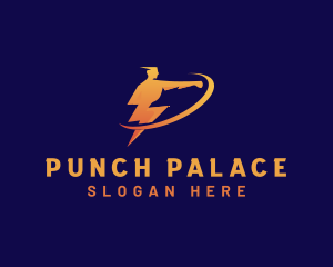 Human Boxing Punch Lightning logo