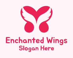 Red Heart Wings logo design