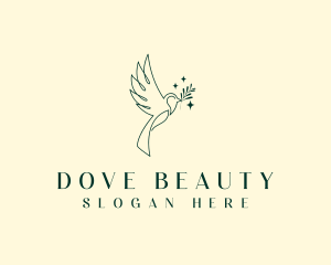 Nature Leaf Dove logo design