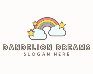 Rainbow Cloud Star logo design