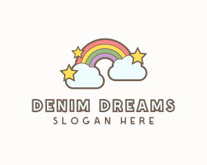 Rainbow Cloud Star logo design