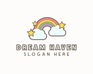 Rainbow Cloud Star logo design