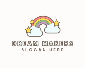 Rainbow Cloud Star logo design