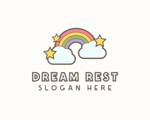 Rainbow Cloud Star logo design